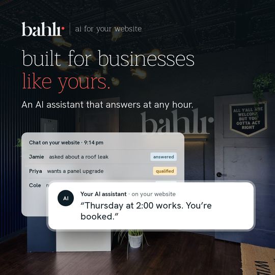 A bahlr social post, produced by bahlr
