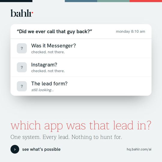 A bahlr social post, produced by bahlr