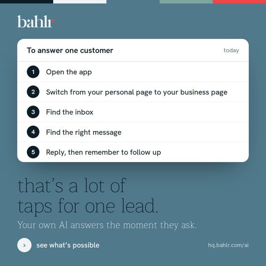 A bahlr social post, produced by bahlr