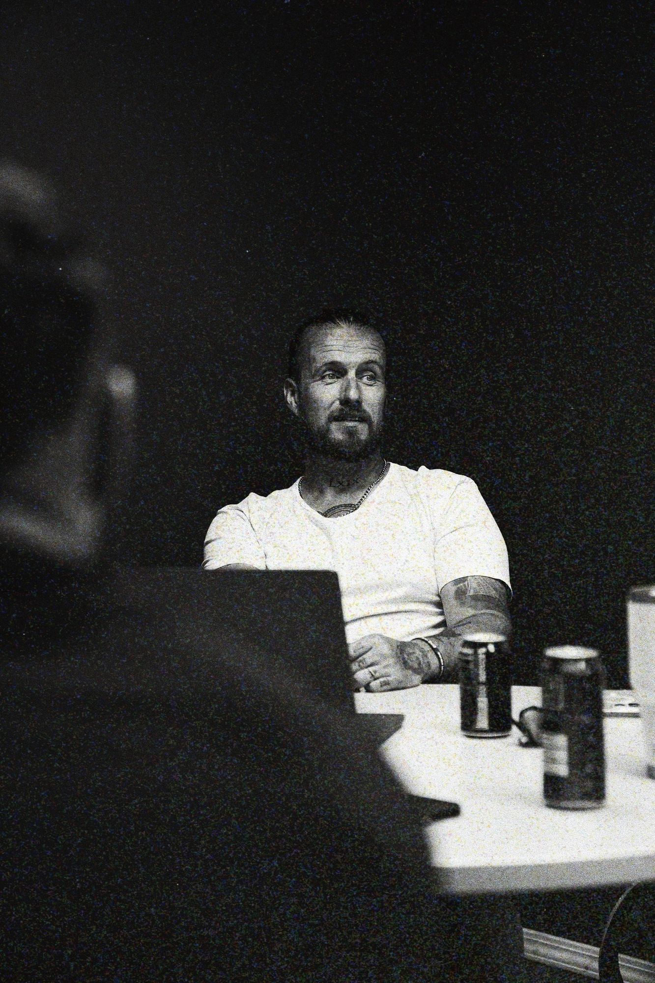 Corey Jeppesen, founder of bahlr, at the table in a meeting