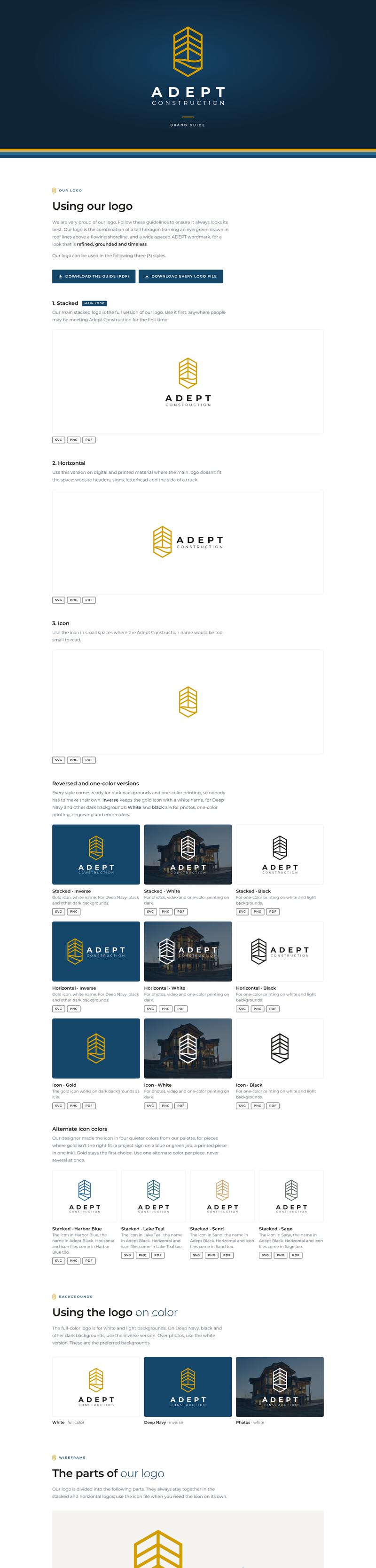 The Adept Construction brand guide