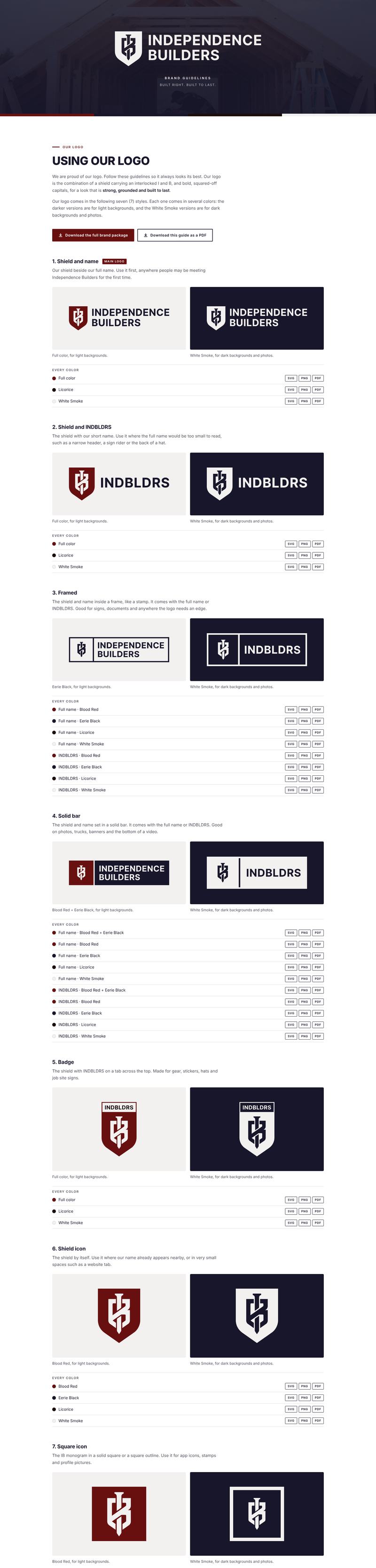The Independence Builders brand guide