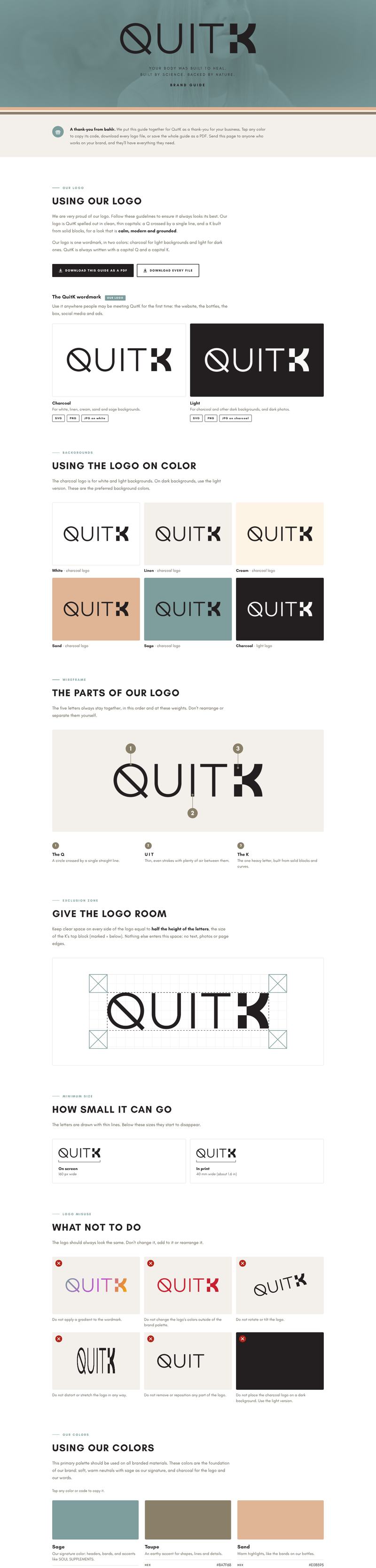 The QuitK brand guide